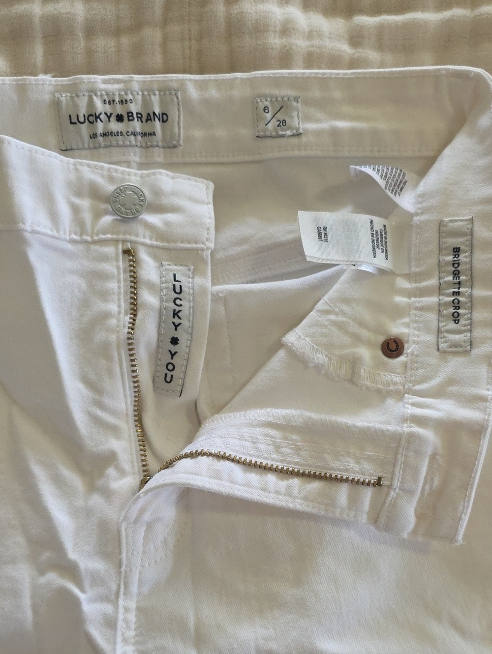 Lucky Brand White Bridget Crop Jeans